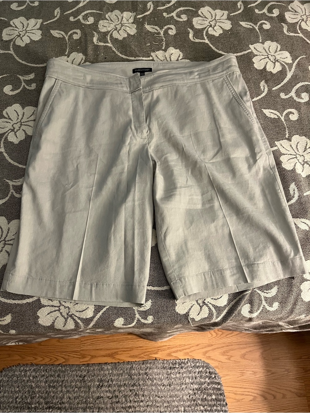 Eileen Fisher Women 16 Linen Blend High Rise Bermuda Shorts Relaxed Fit